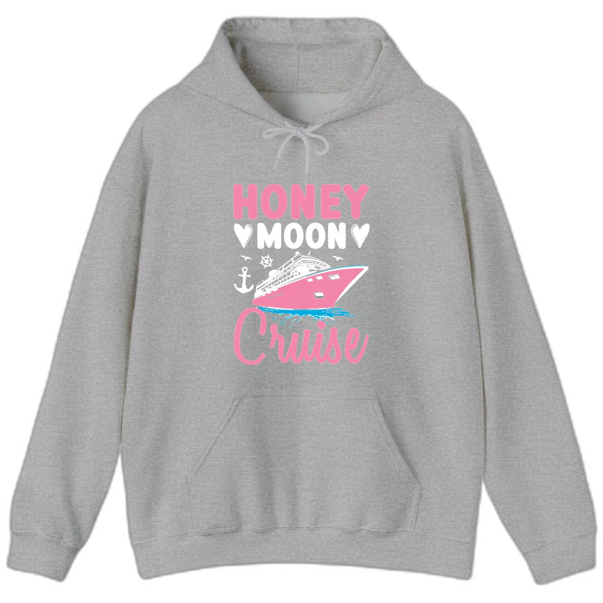 Honeymoon Cruise Club Hoodie for Romantic Getaways in Sport Grey