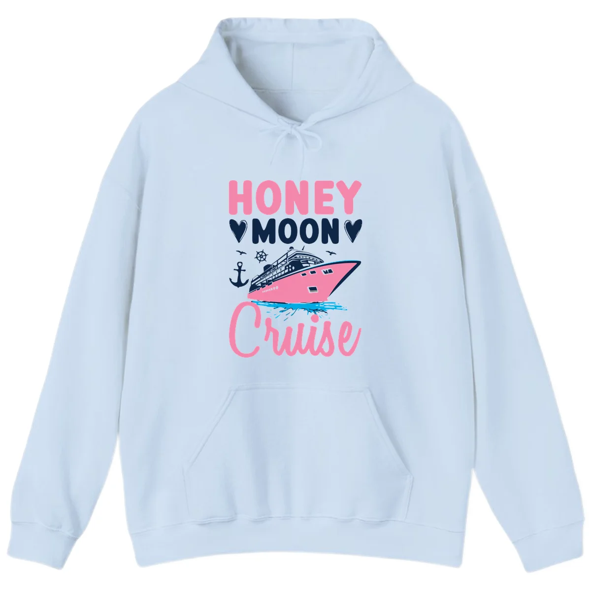 Honeymoon Cruise Club Hoodie for Romantic Getaways in Light Blue