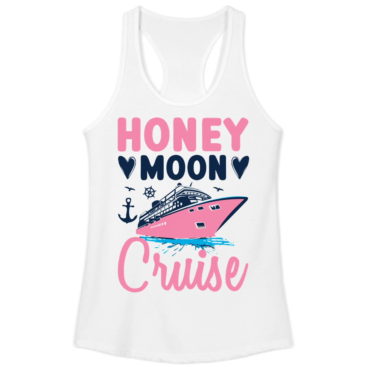 Honeymoon Cruise Club Ladies Tank Top for Her in White