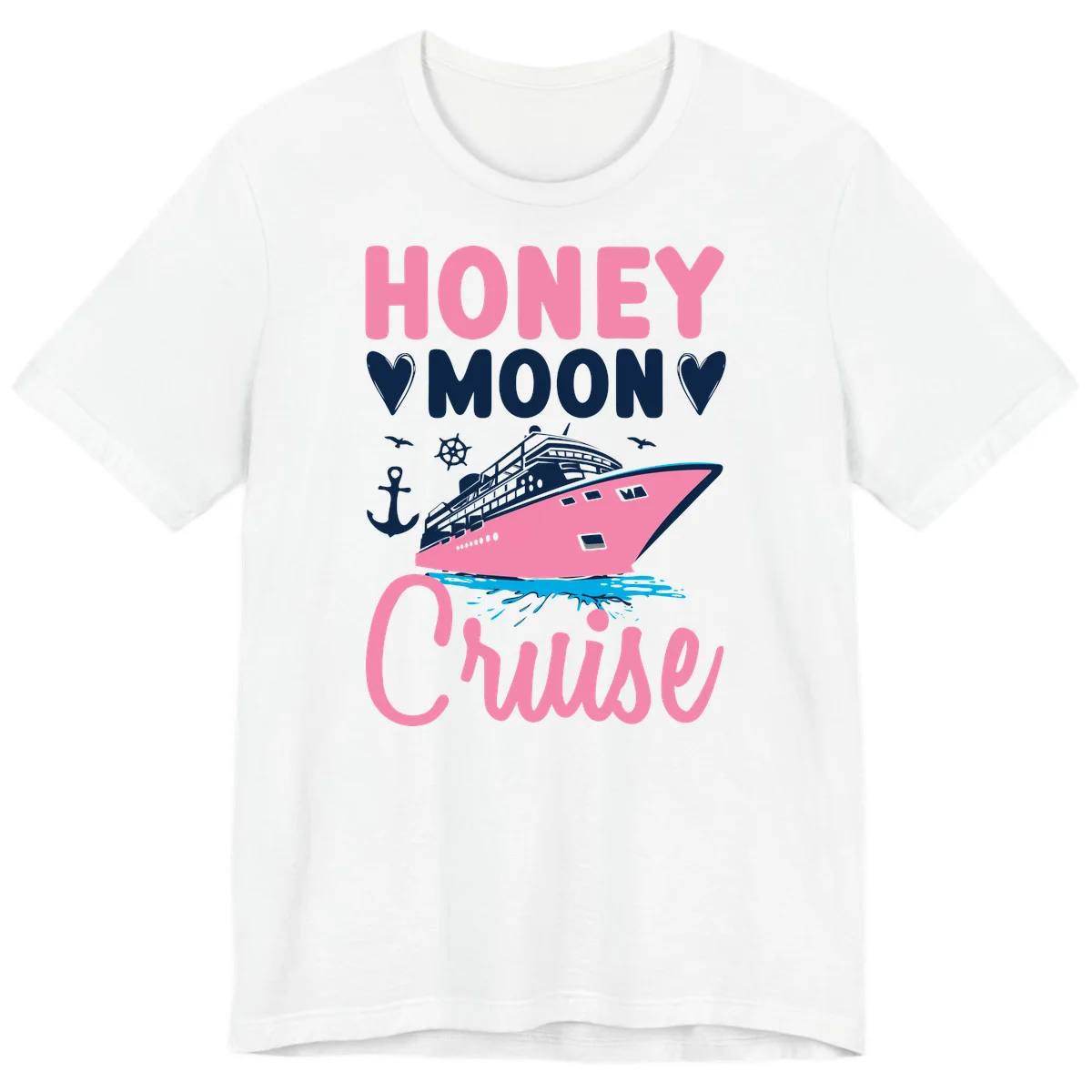 Honeymoon Cruise Club Premium T-Shirt for Newlyweds in White