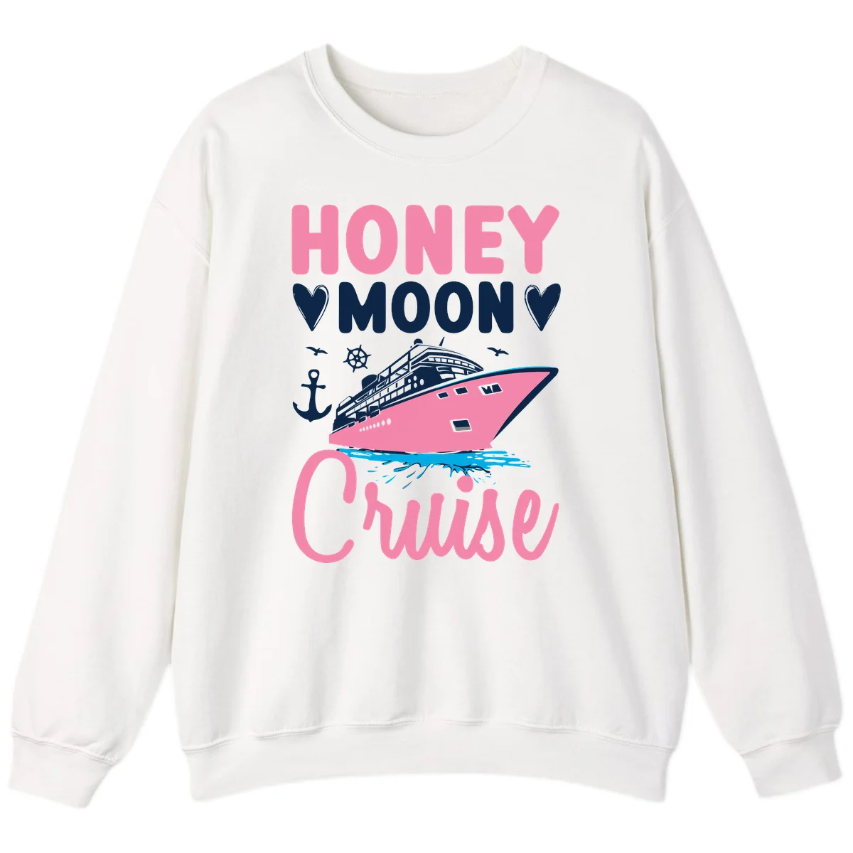 Honeymoon Cruise Club Sweatshirt for Cozy Evenings in White