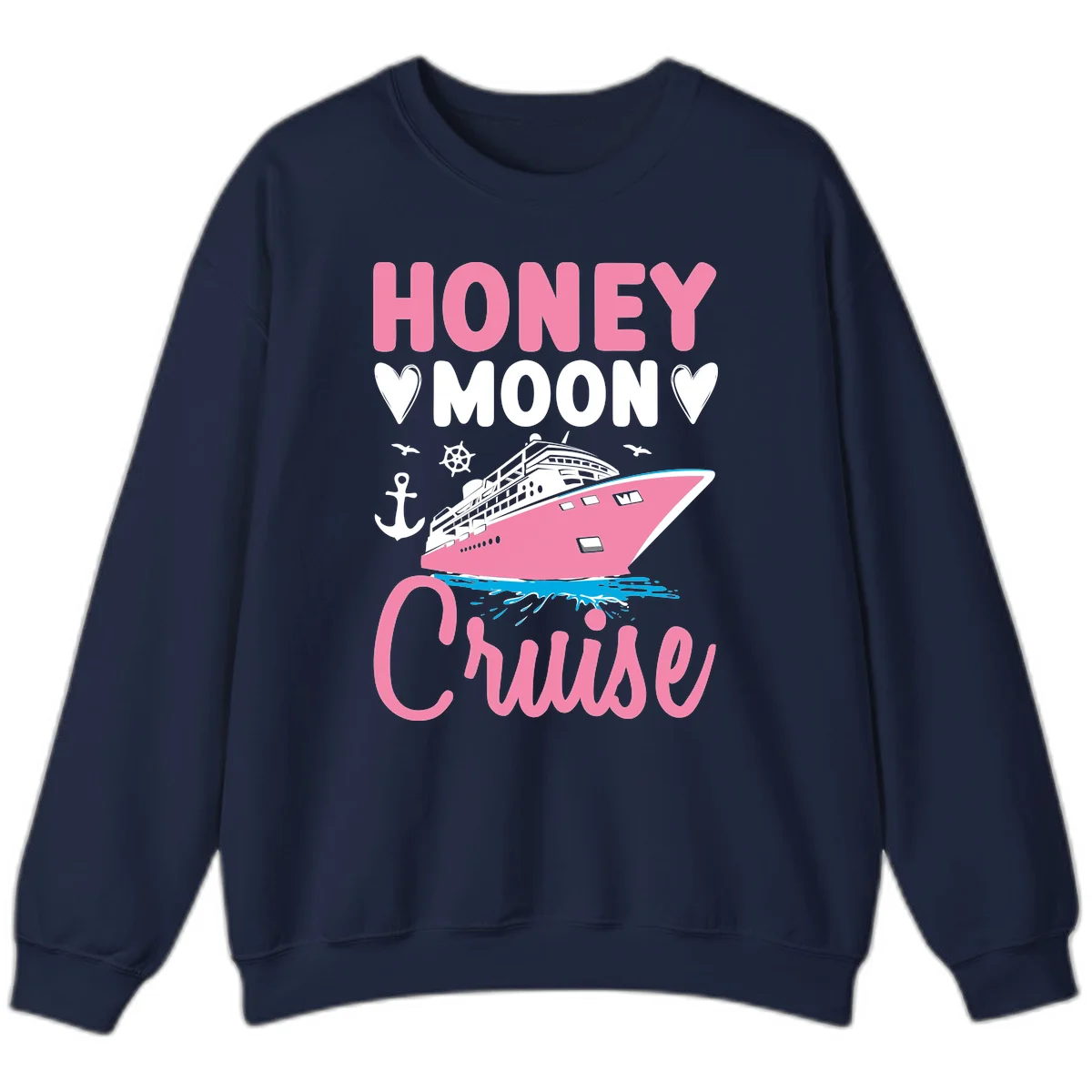 Honeymoon Cruise Club Sweatshirt for Cozy Evenings in Navy
