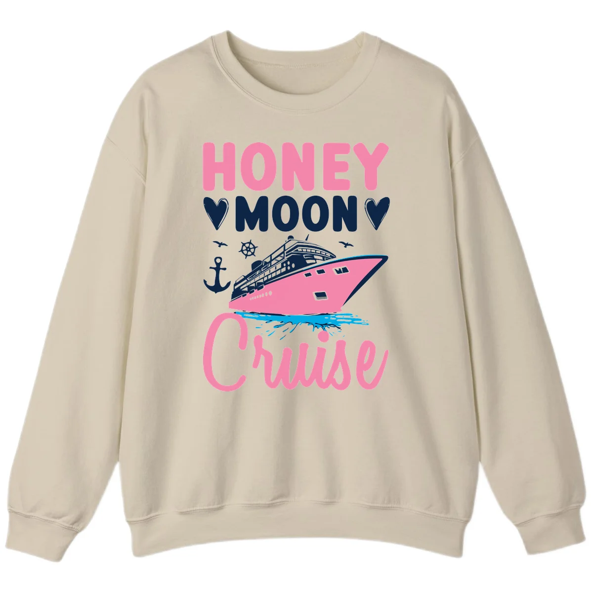 Honeymoon Cruise Club Sweatshirt for Cozy Evenings in Sand