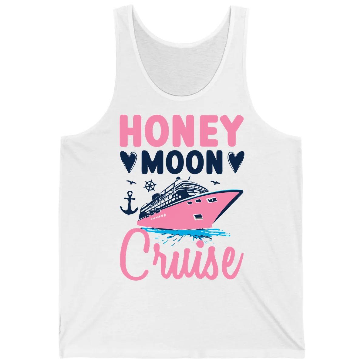 Honeymoon Cruise Club Tank Top for Sunny Days in White
