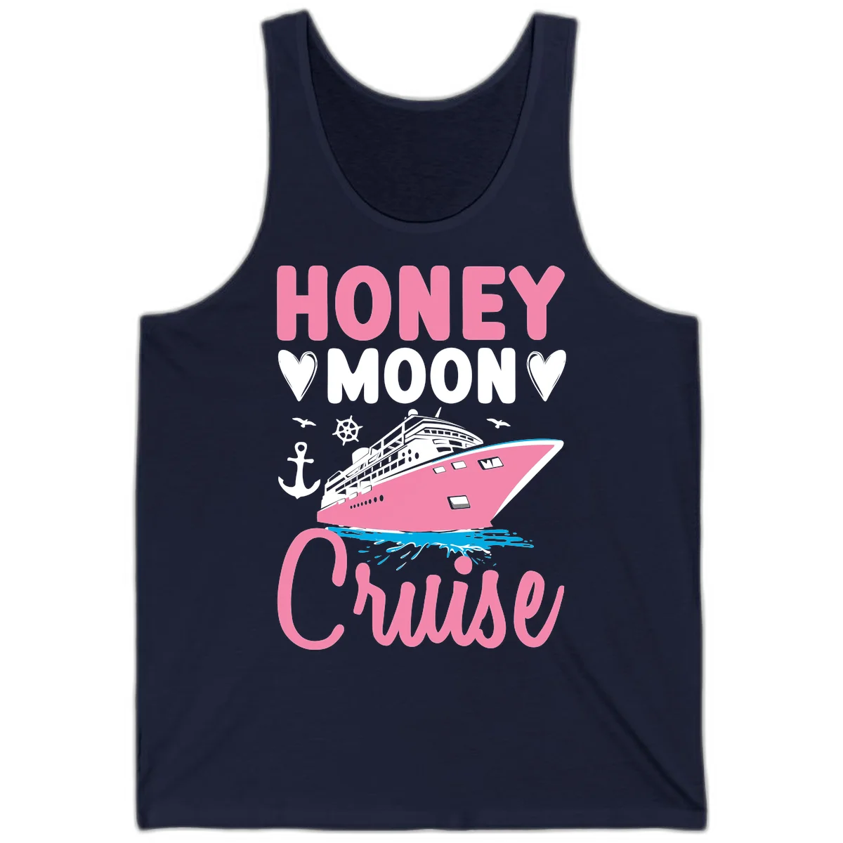 Honeymoon Cruise Club Tank Top for Sunny Days in Navy
