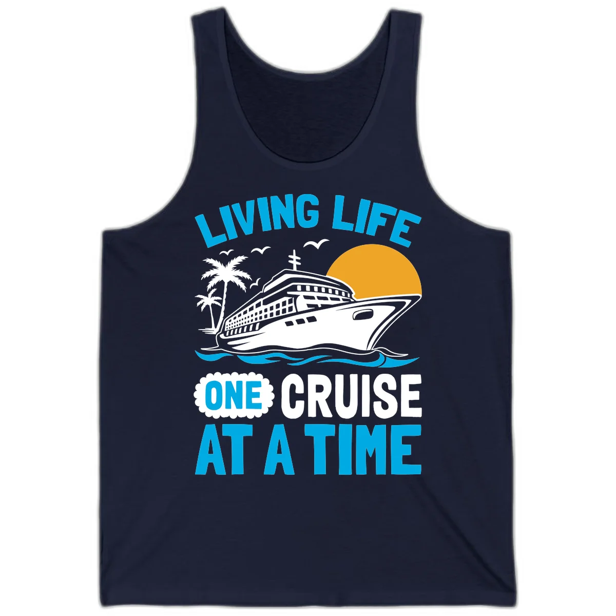 Living Life One Cruise At A Time Tank in Navy