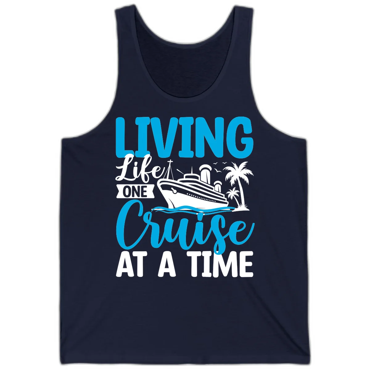 Living Like One Cruise At A Time Tank in Navy