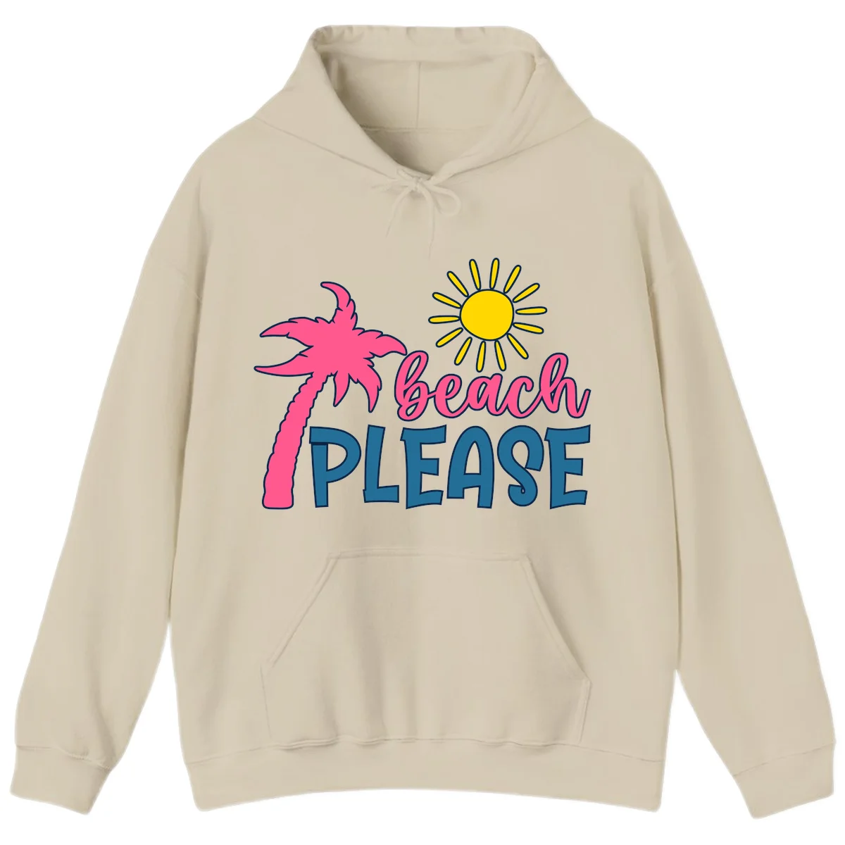 Beach Please Palm Sun Cruise Hoodie in Sand