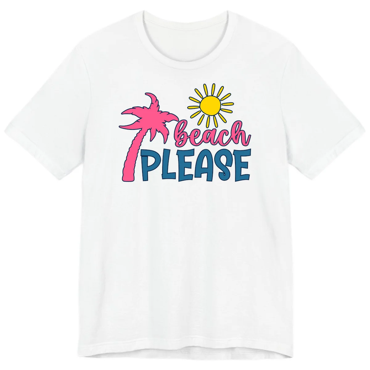 Beach Please Palm Sun Premium T-Shirt in White