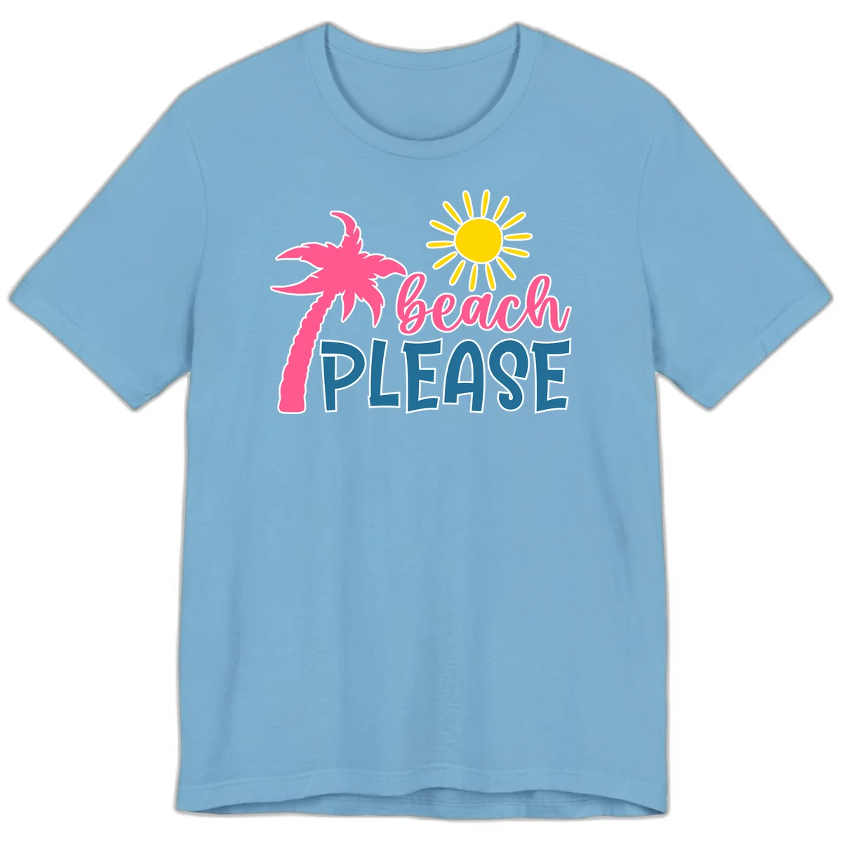 Beach Please Palm Sun Premium T-Shirt in Ocean Blue