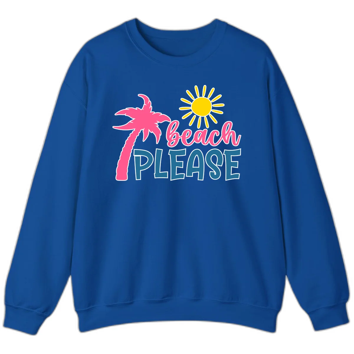 Beach Please Palm Sun Cruise Sweatshirt in Royal