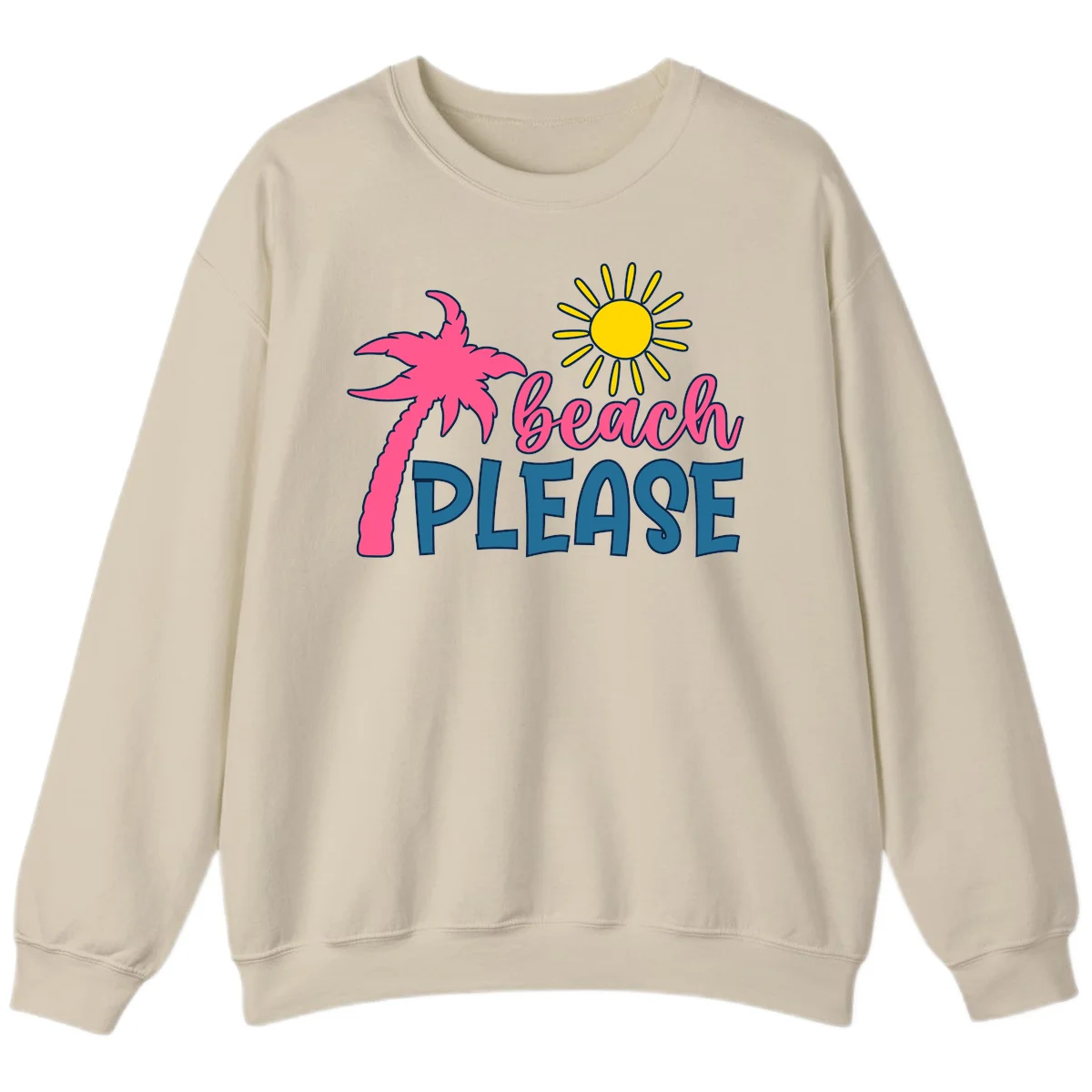 Beach Please Palm Sun Cruise Sweatshirt in Sand