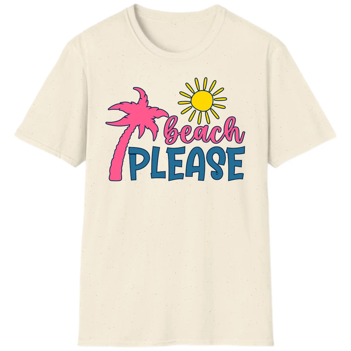 Beach Please Tropical Palm Sun T-Shirt in Natural