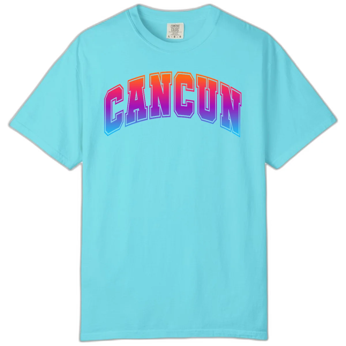 Neon Cruise Retro Vibes Comfort Color Tee in Lagoon Blue