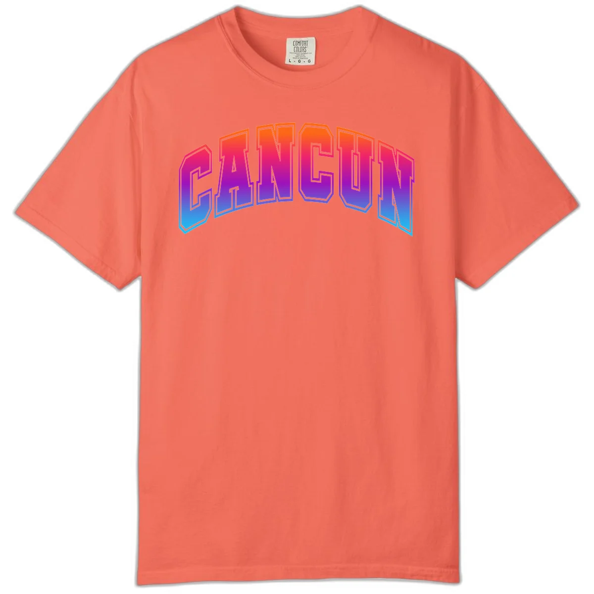 Neon Cruise Retro Vibes Comfort Color Tee in Bright Salmon