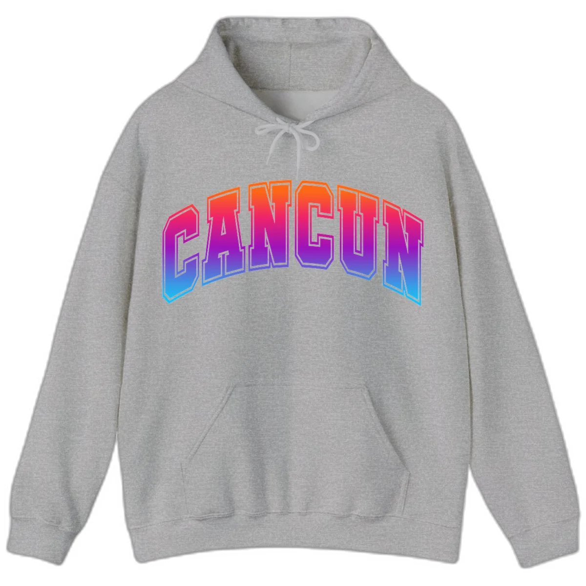 Neon Cruise Retro Vibes Hooded Sweatshirt in Sport Grey