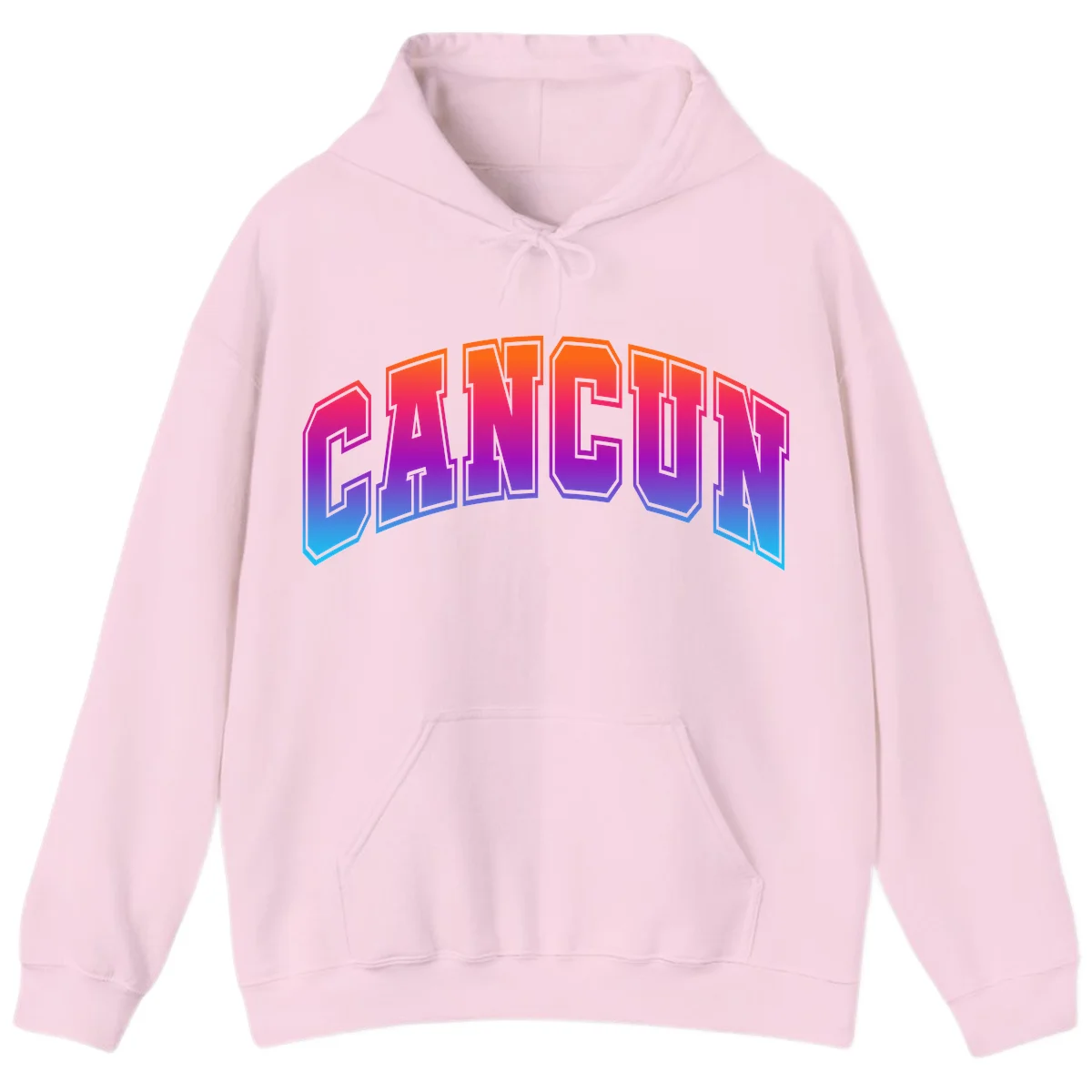 Neon Cruise Retro Vibes Hooded Sweatshirt in Light Pink
