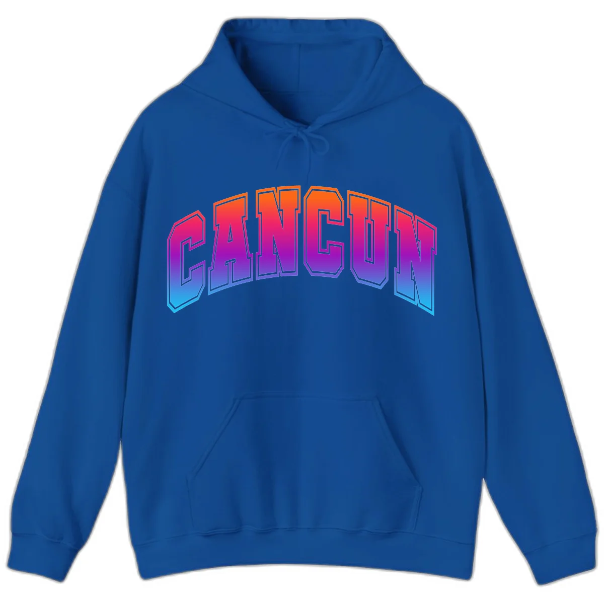 Neon Cruise Retro Vibes Hooded Sweatshirt in Royal
