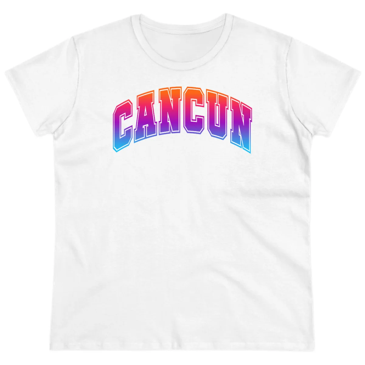 Neon Cruise Retro Vibes 80s Arcade Ladies Tee in White