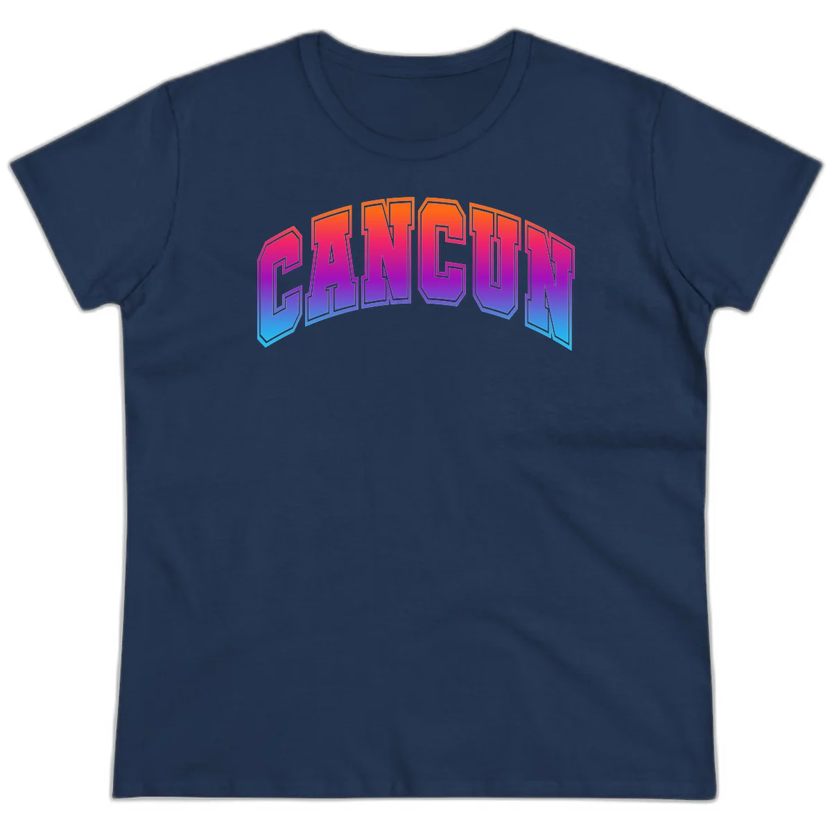 Neon Cruise Retro Vibes 80s Arcade Ladies Tee in Navy