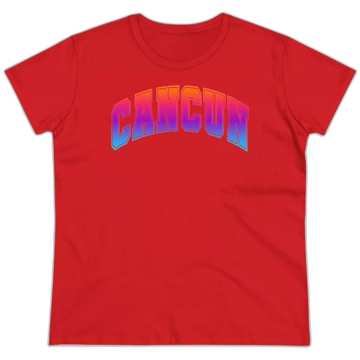 Neon Cruise Retro Vibes 80s Arcade Ladies Tee in Red