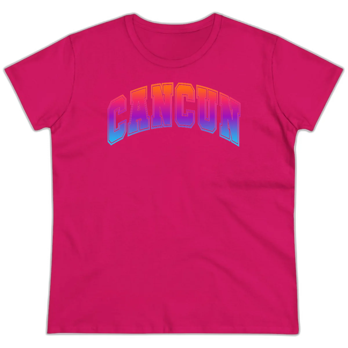 Neon Cruise Retro Vibes 80s Arcade Ladies Tee in Heliconia