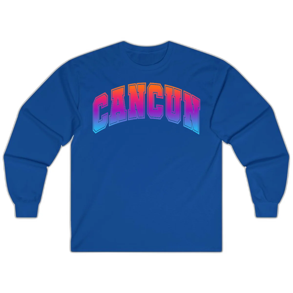 Neon Cruise Retro Vibes Long Sleeve Tee in Royal