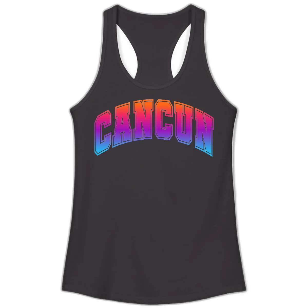 Neon Cruise Retro Vibes Ladies Tank Top in Black