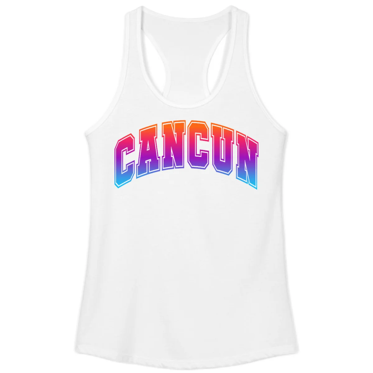 Neon Cruise Retro Vibes Ladies Tank Top in White