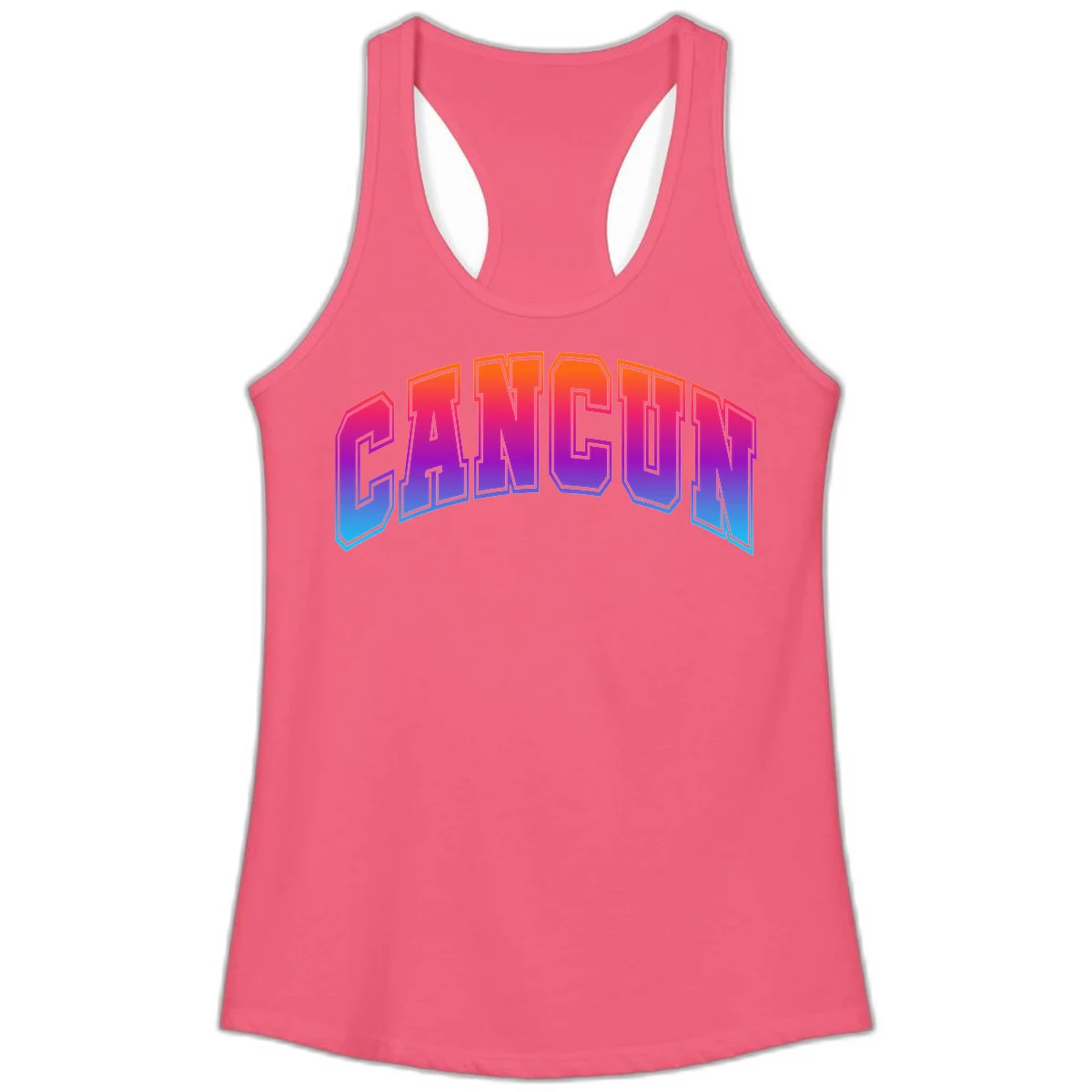 Neon Cruise Retro Vibes Ladies Tank Top in Hot Pink