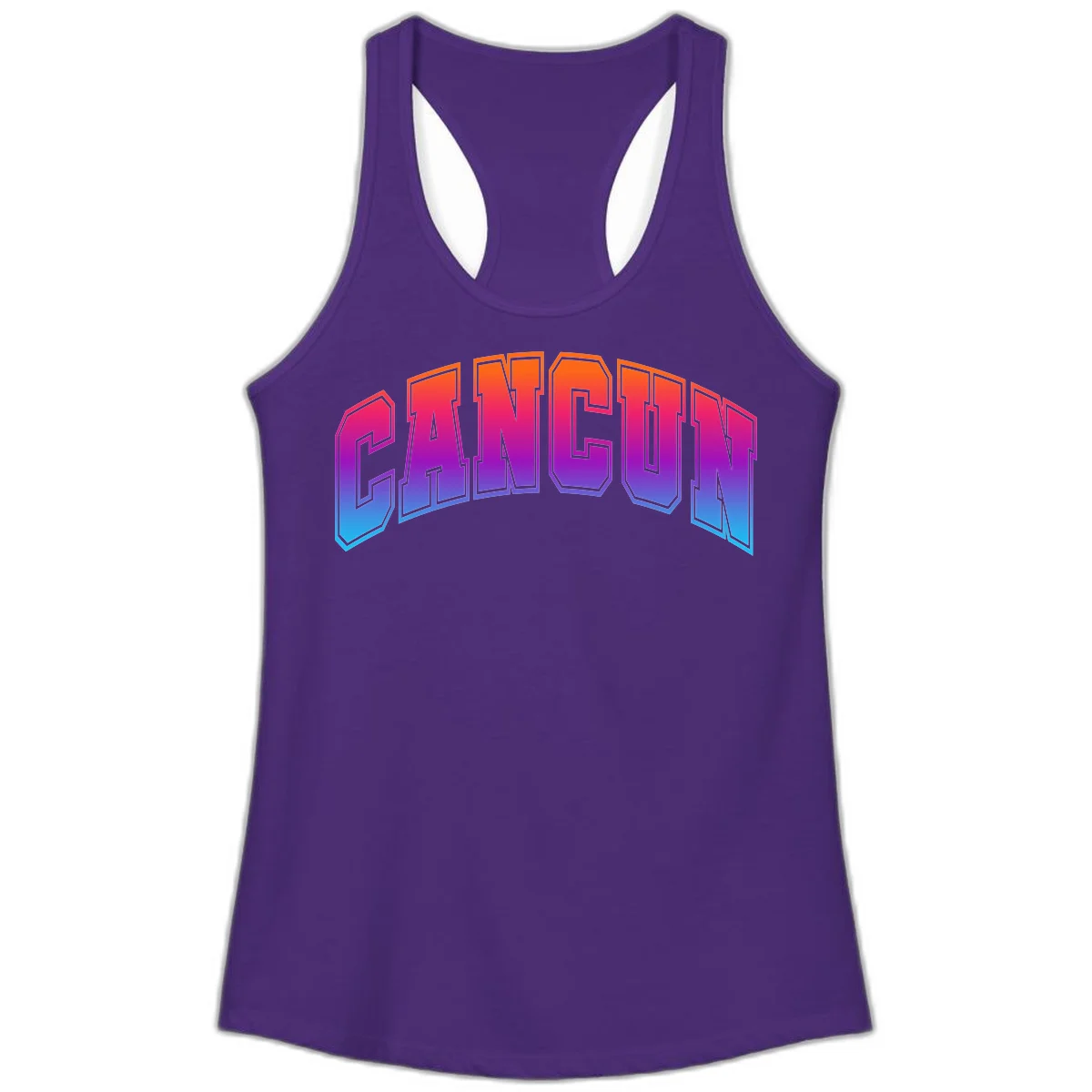 Neon Cruise Retro Vibes Ladies Tank Top in Solid Purple Rush