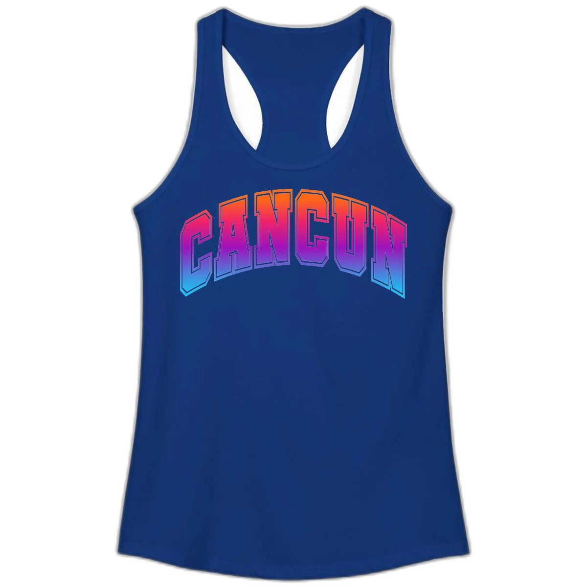 Neon Cruise Retro Vibes Ladies Tank Top in Solid Royal