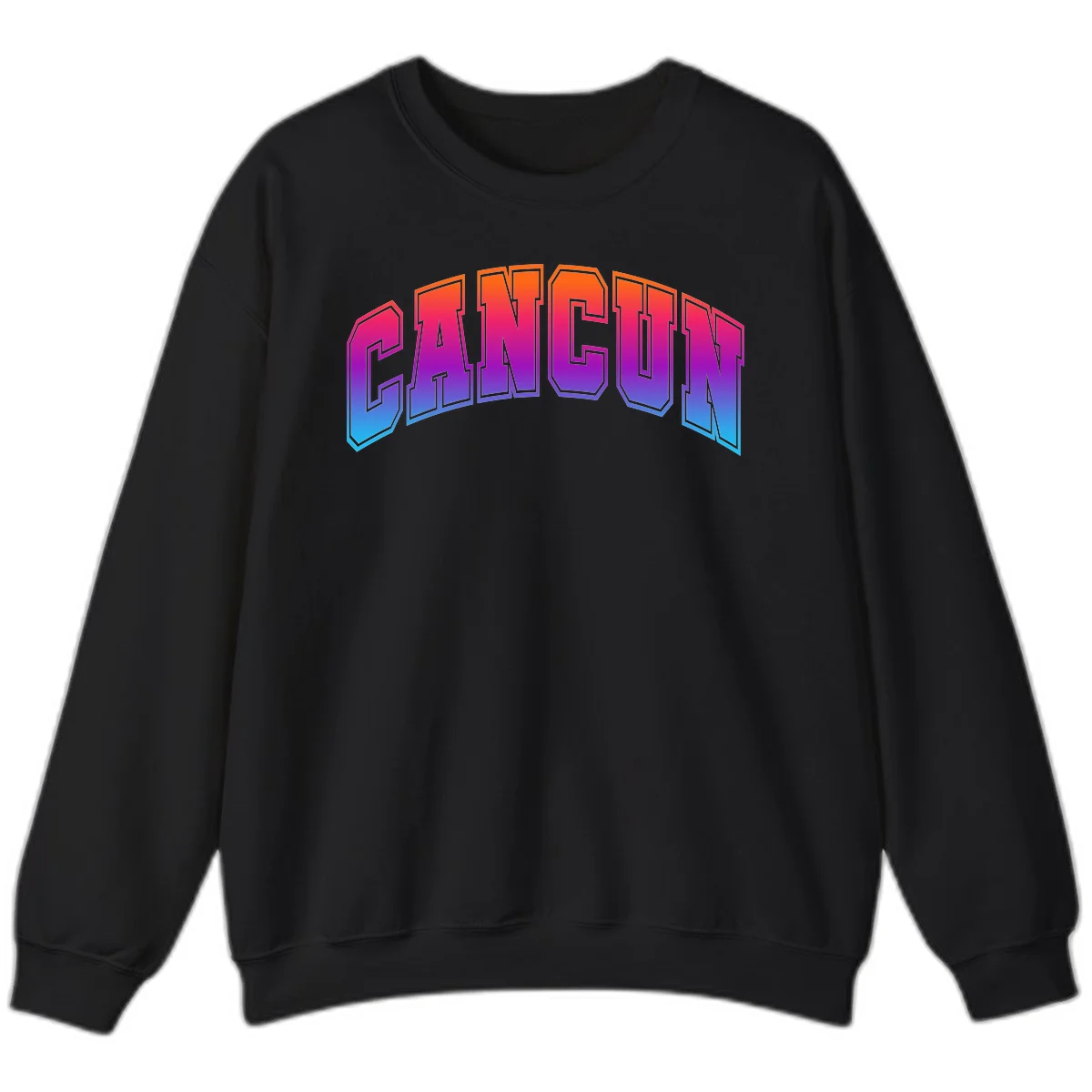 Neon Cruise Retro Vibes Crewneck Sweatshirt in Black