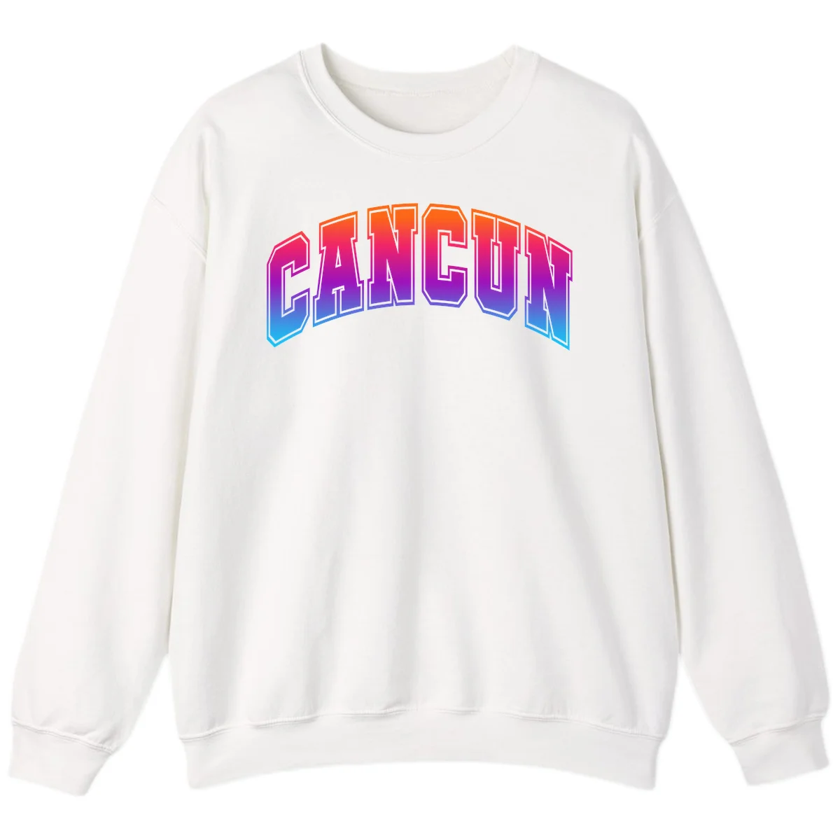 Neon Cruise Retro Vibes Crewneck Sweatshirt in White