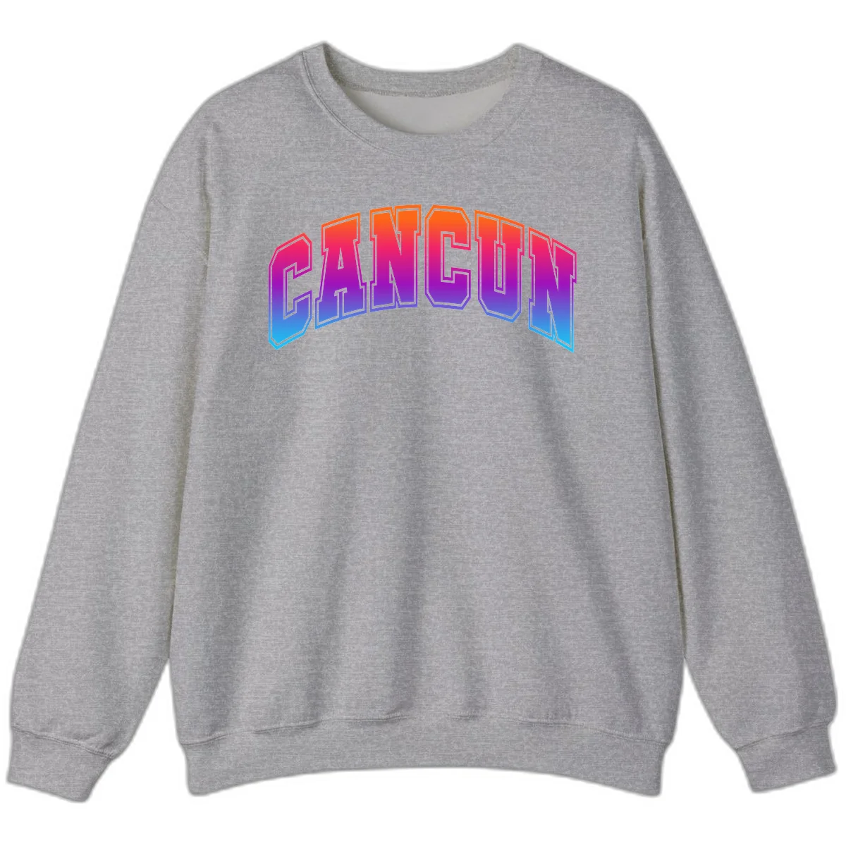 Neon Cruise Retro Vibes Crewneck Sweatshirt in Sport Grey