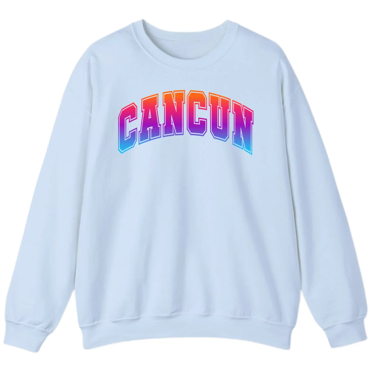 Neon Cruise Retro Vibes Crewneck Sweatshirt in Light Blue