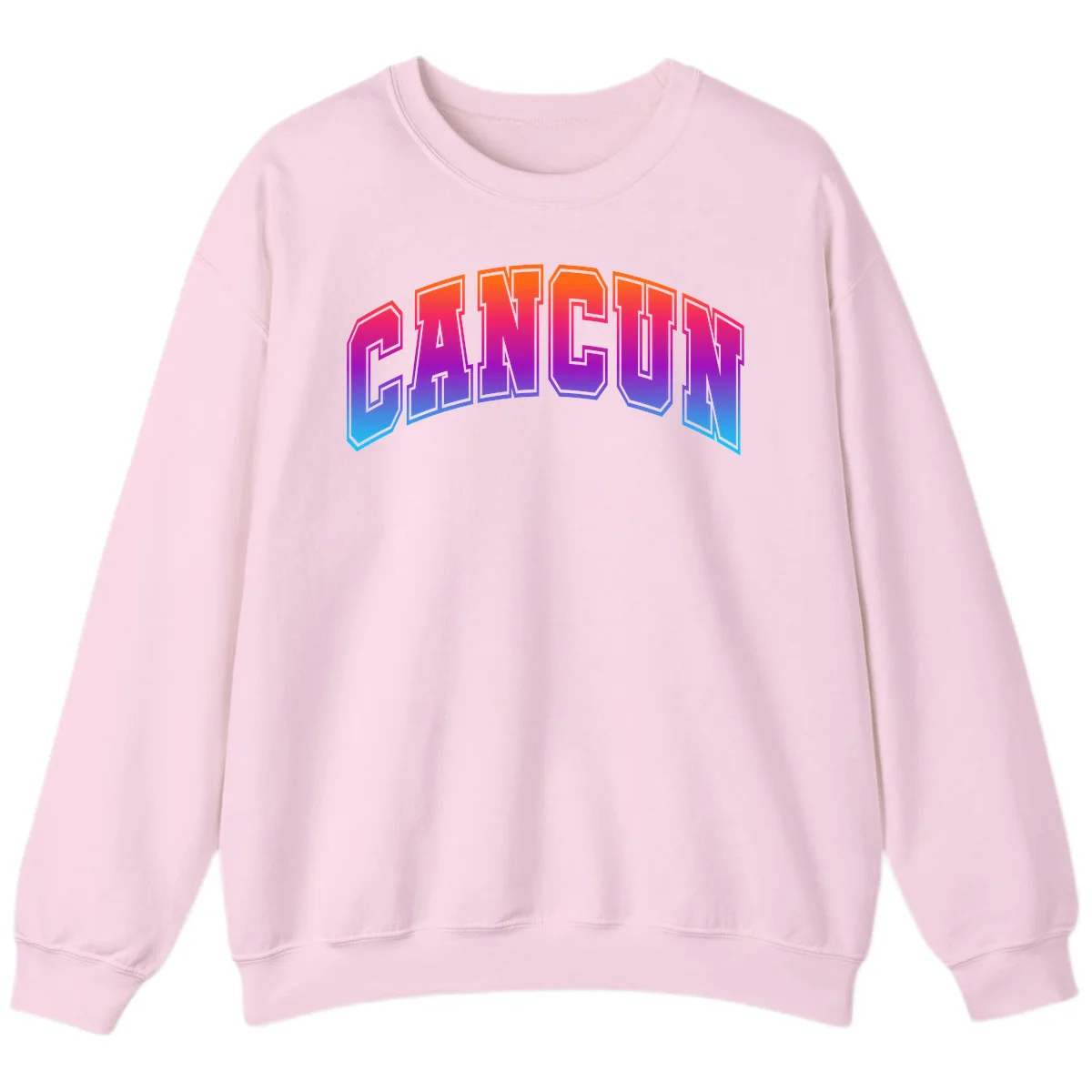Neon Cruise Retro Vibes Crewneck Sweatshirt in Light Pink