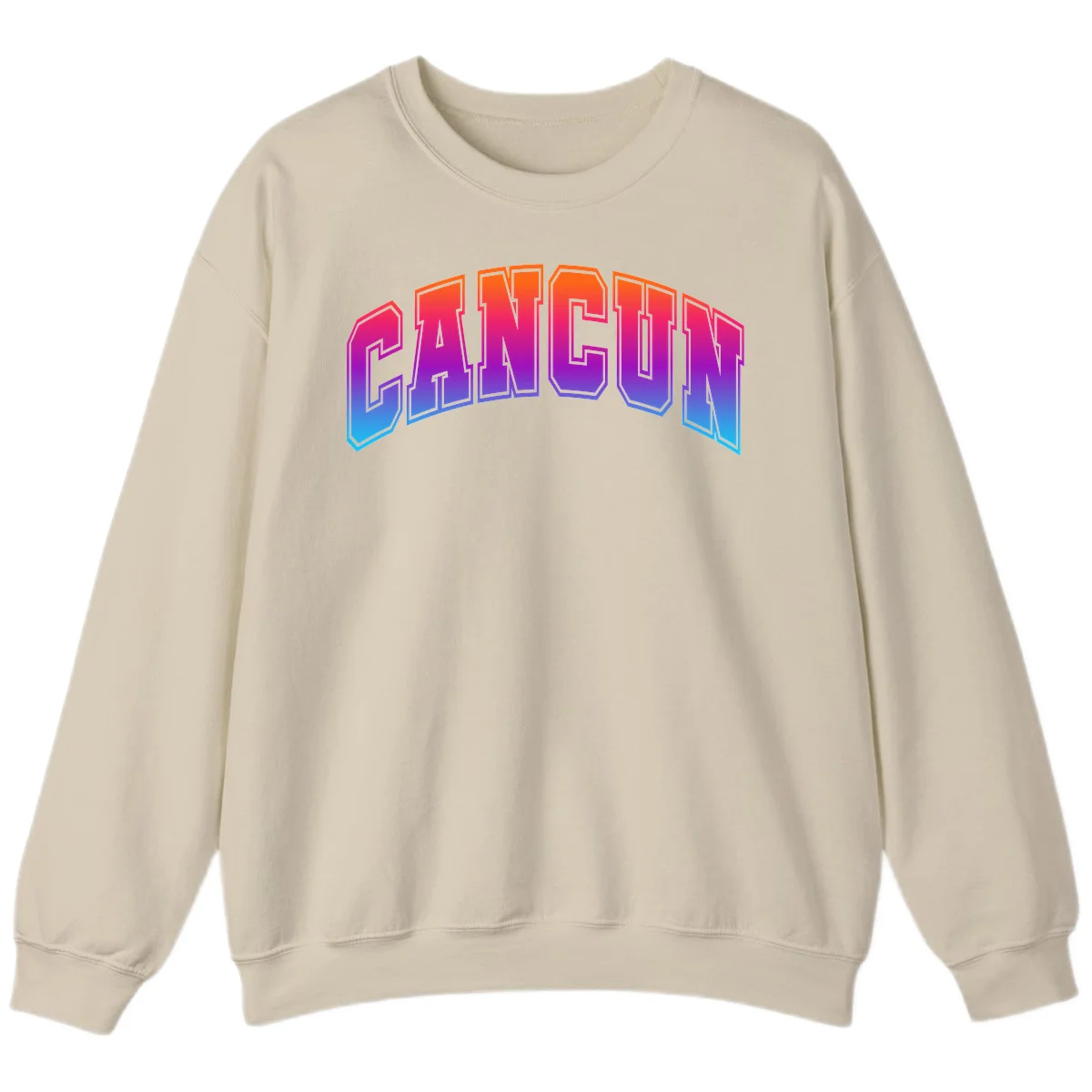 Neon Cruise Retro Vibes Crewneck Sweatshirt in Sand