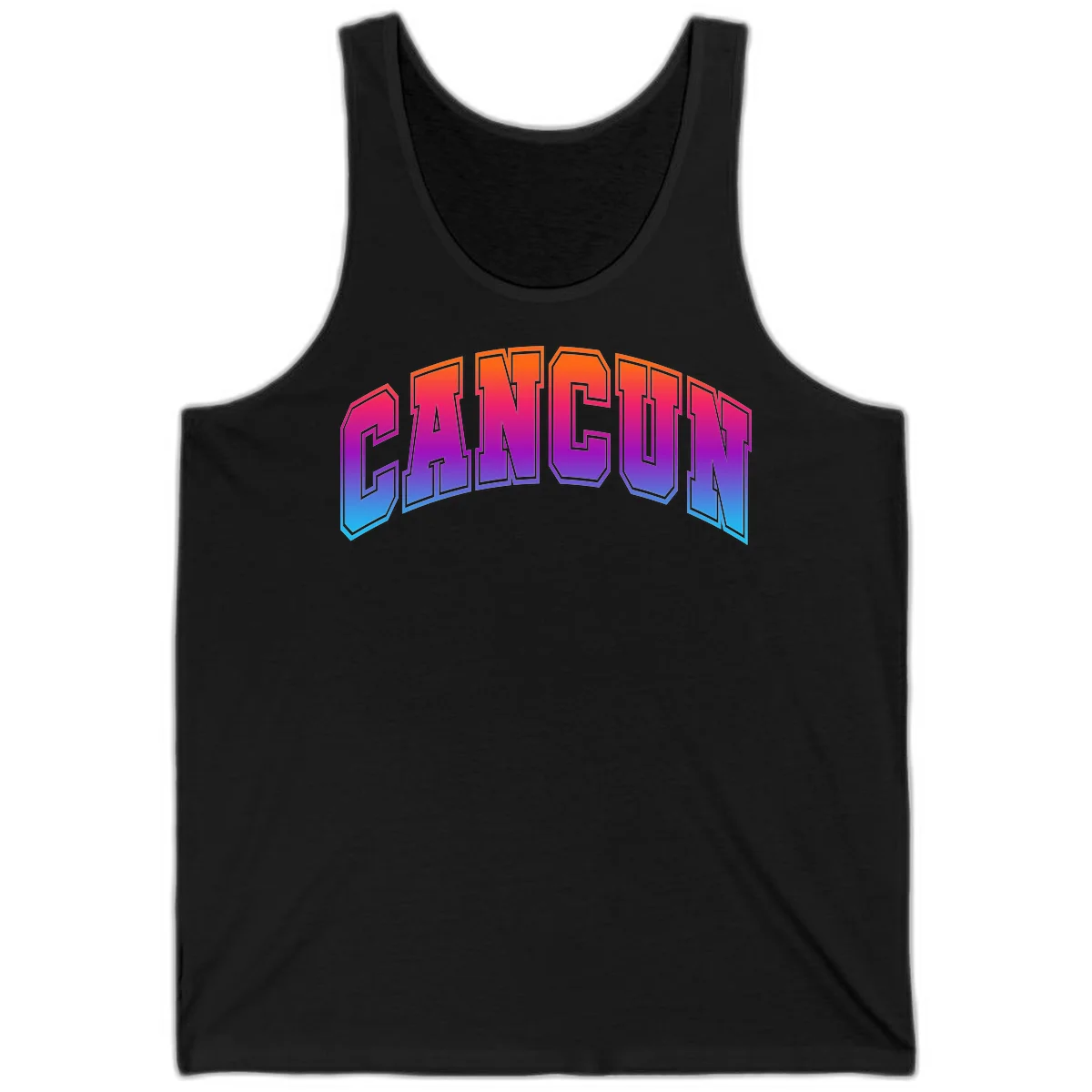 Neon Cruise Retro Vibes 80s Arcade Tank Top in Black
