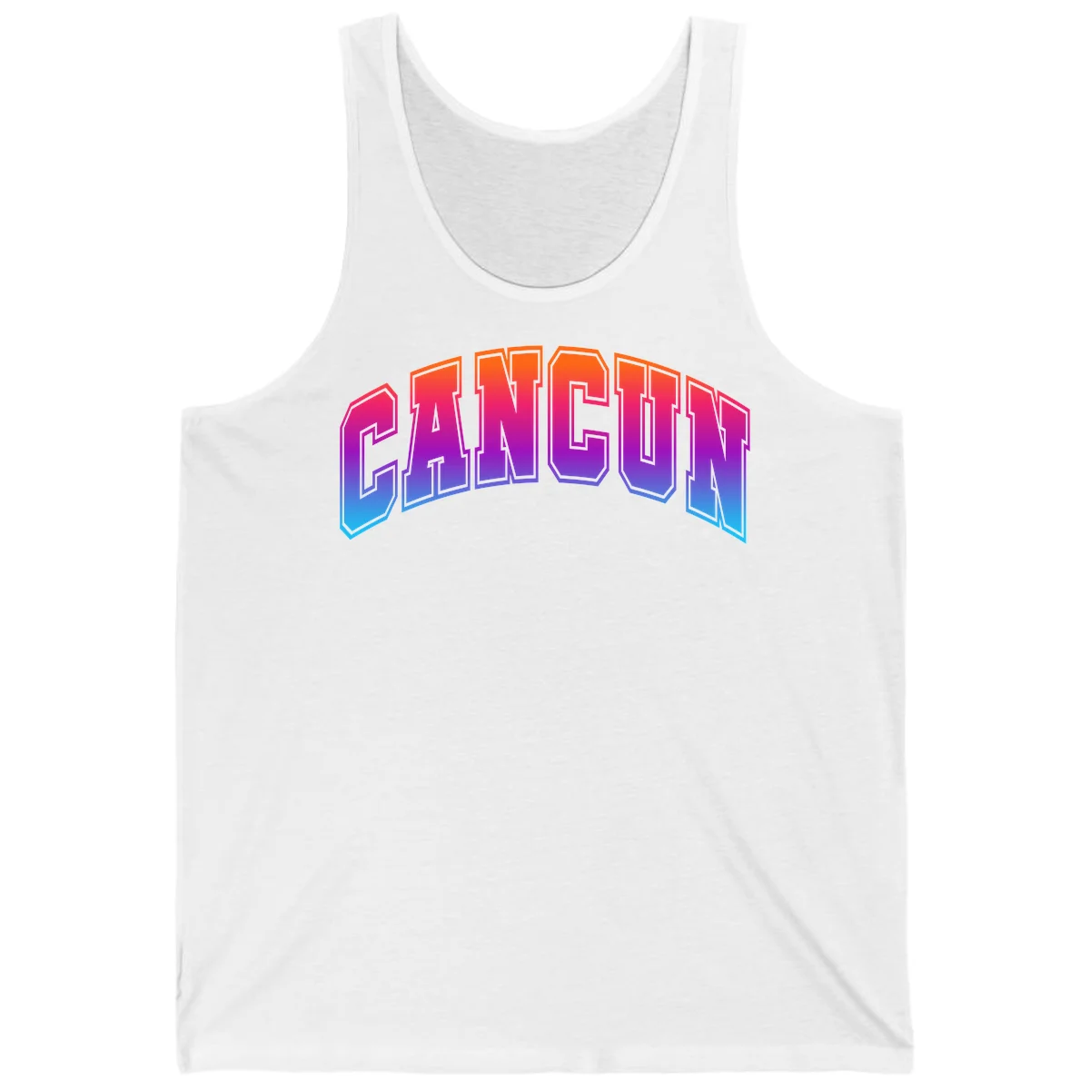 Neon Cruise Retro Vibes 80s Arcade Tank Top in White