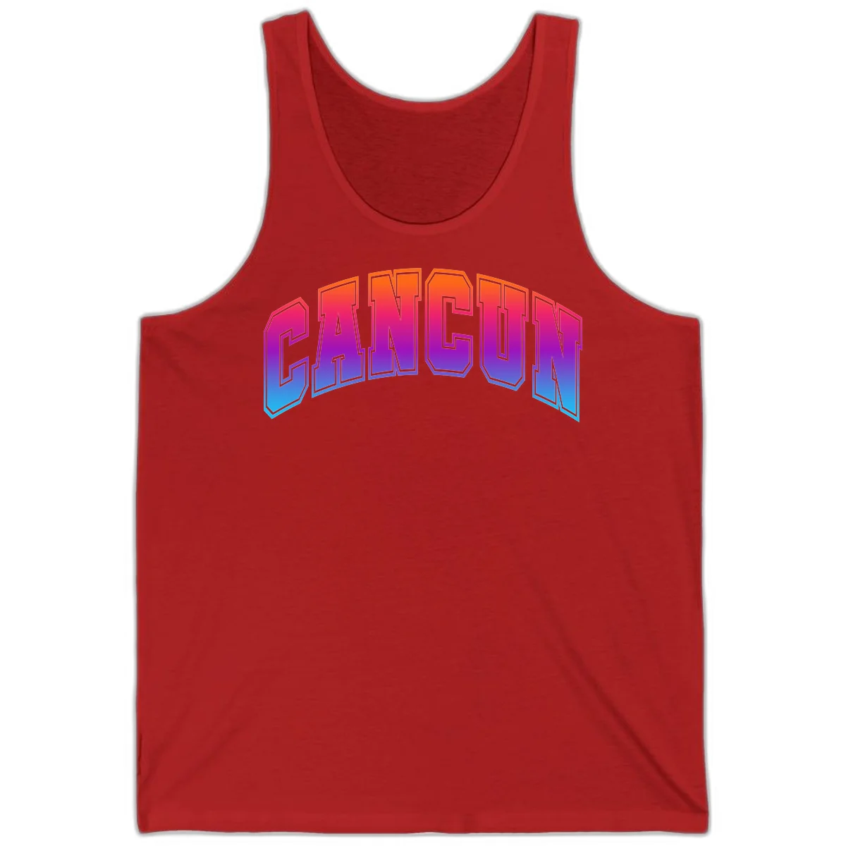 Neon Cruise Retro Vibes 80s Arcade Tank Top in Red
