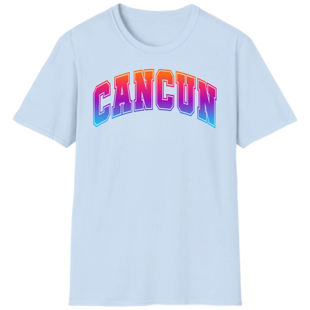 Neon Cruise Retro Vibes 80s Arcade T-Shirt in Light Blue