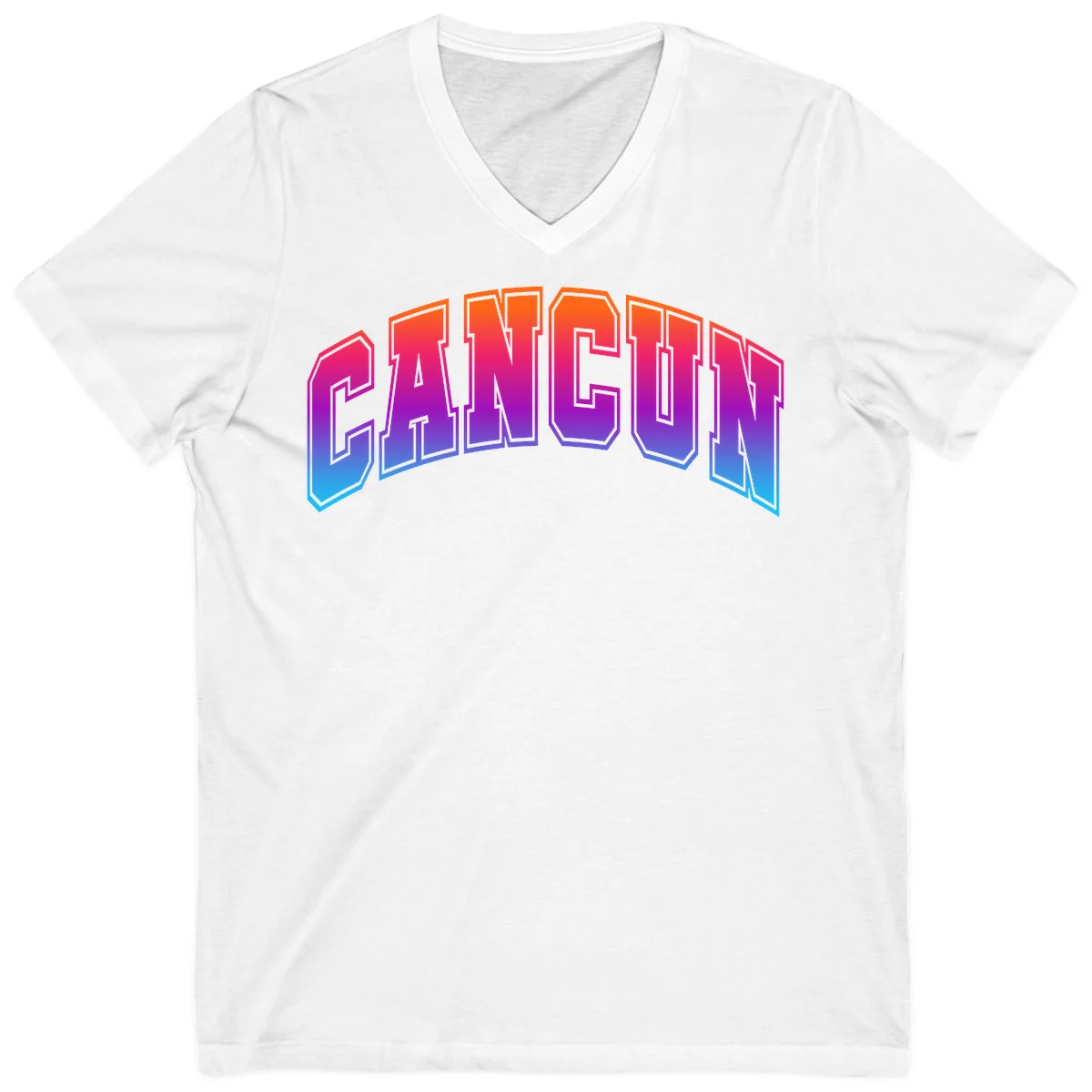 Neon Cruise Retro Vibes 80s Arcade V-Neck Tee in White