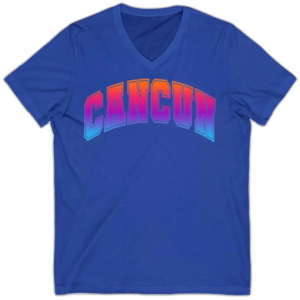 Neon Cruise Retro Vibes 80s Arcade V-Neck Tee in True Royal