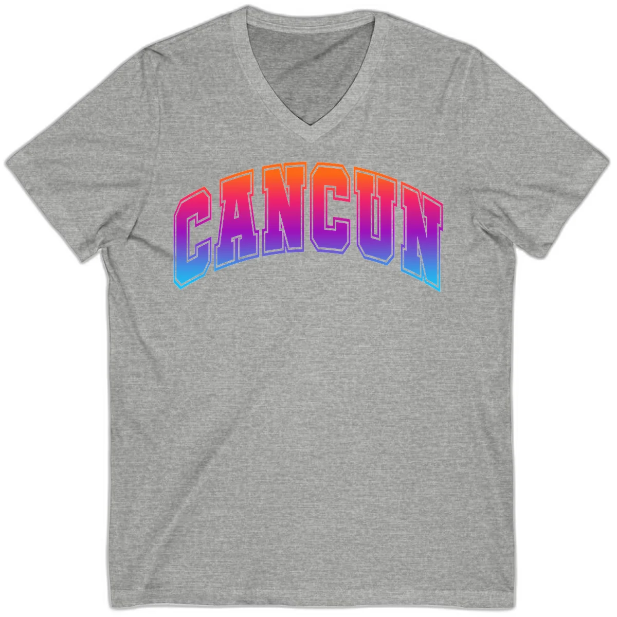 Neon Cruise Retro Vibes 80s Arcade V-Neck Tee in Athletic Heather