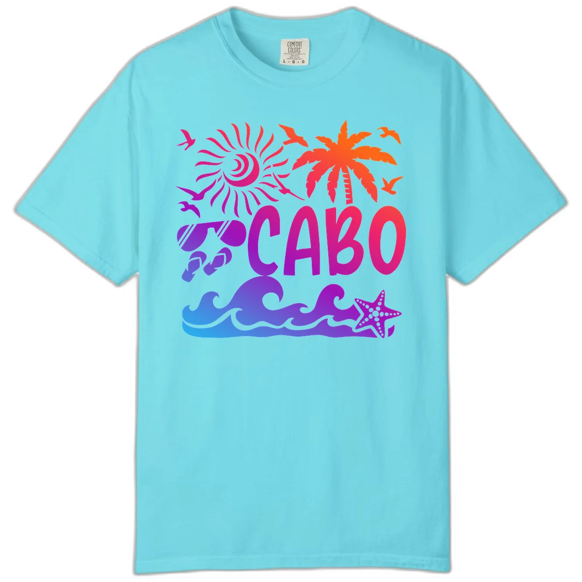 Cabo Tropical Paradise Vibes Comfort Color in Lagoon Blue