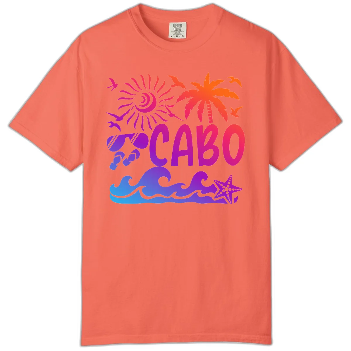 Cabo Tropical Paradise Vibes Comfort Color in Bright Salmon