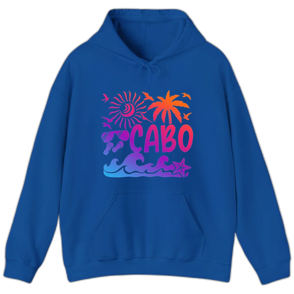 Cabo Tropical Paradise Vibes Hoodie in Royal