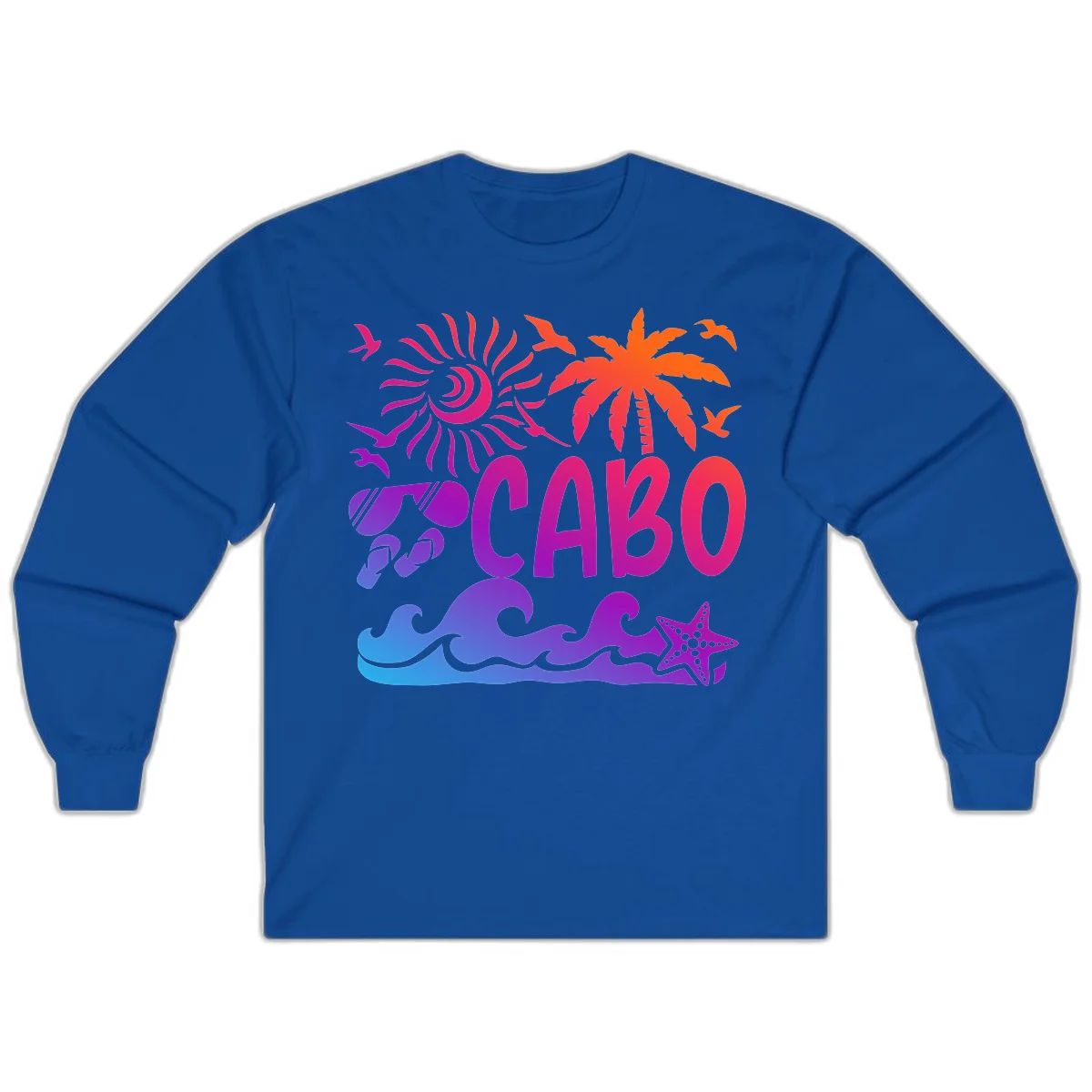 Cabo Tropical Paradise Vibes Long Sleeve in Royal
