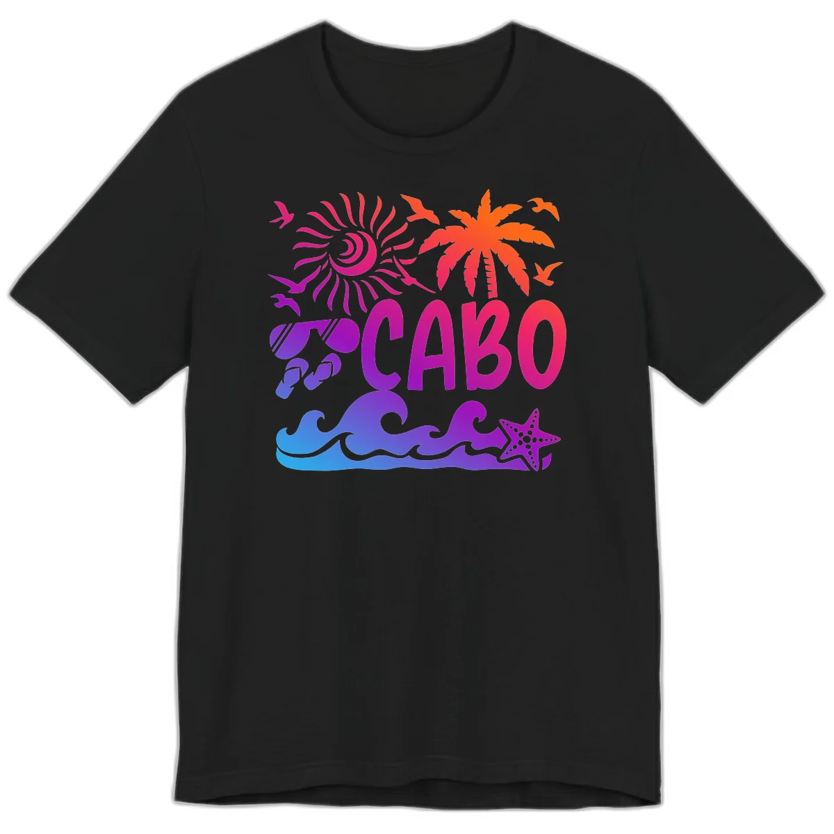 Cabo Tropical Paradise Vibes Premium T-Shirt in Black